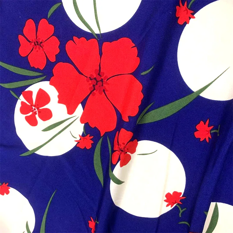 Woven 100% Polyester Fabric Satin Silk Printed Fabric For Skirt