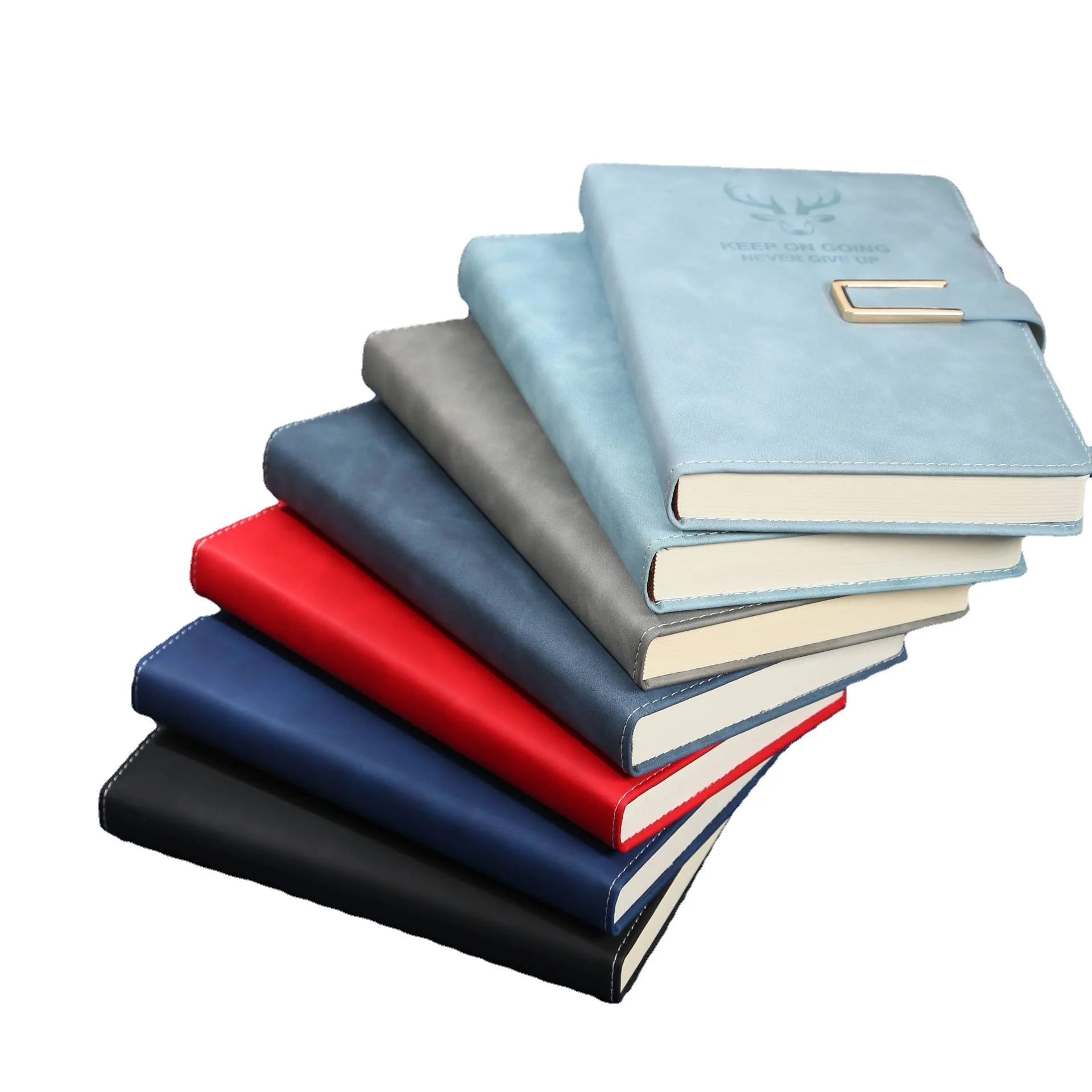 Simple Leather Notebook Business Meeting Booklet A5 Deer Head Thickened Sheepskin Custom Logo Retro Buckle Diary