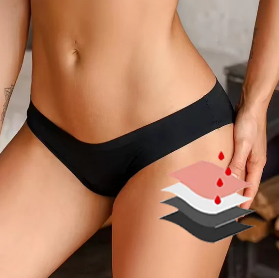cotton Wholesale Seamless Girls Teen Leakproof 4 Layer Absorbent  Period Panties Menstrual Underwear