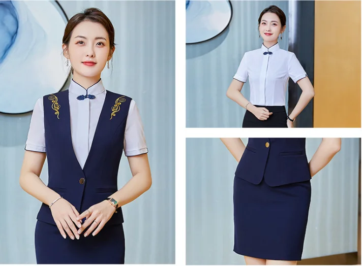 new high quality hotel concierge  office uniform server bar waiter vest uniform