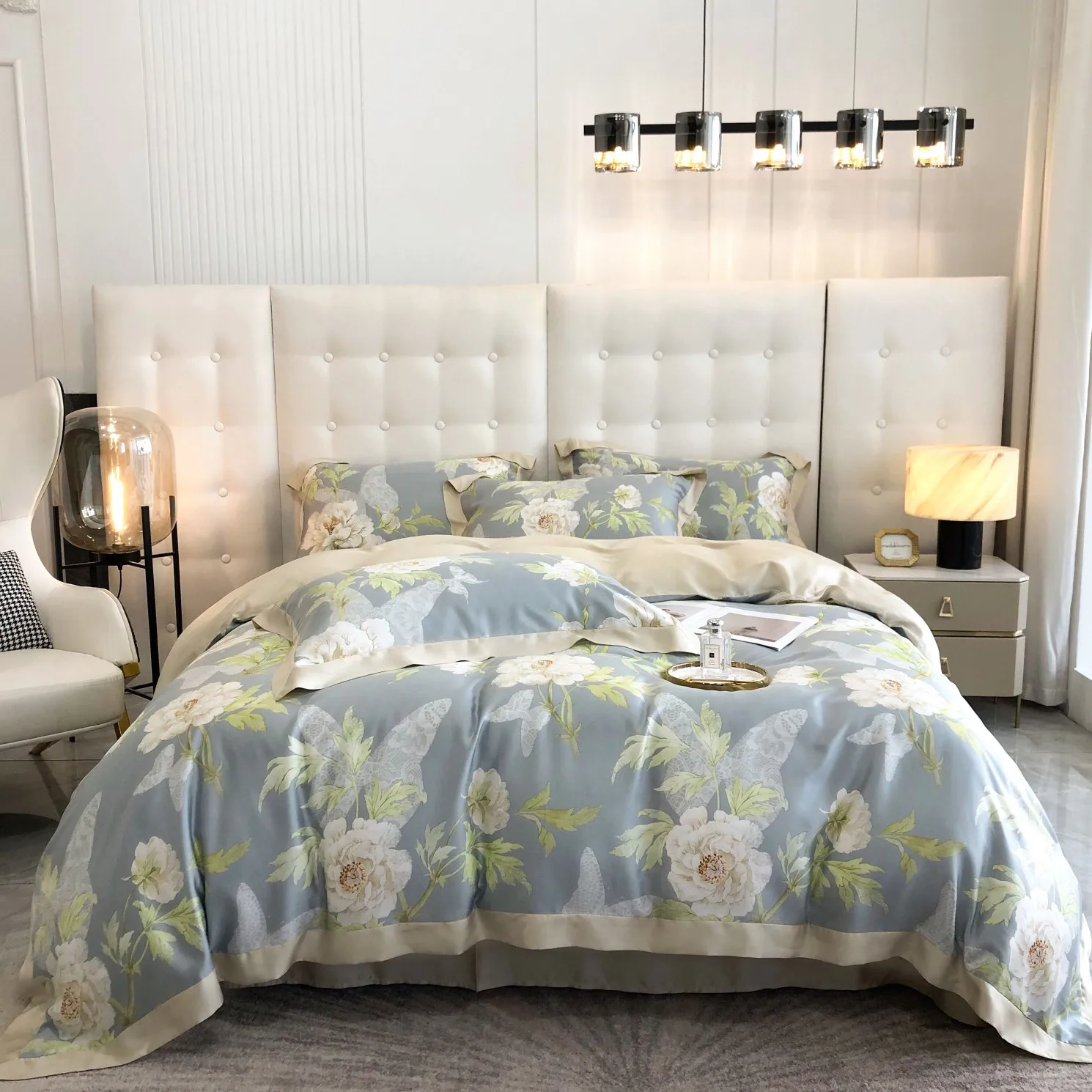 High Quality Bedding Set Modern 100% Organic Tencel Cooling Bedding Set 4PCS Bed Sheet Duvet Cover