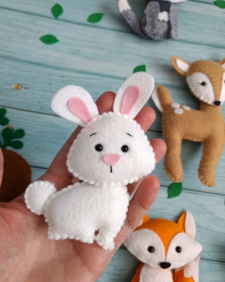 Woodland felt Stuffed animals Handmade Educational toys Felt forest animals Felt animal ornament