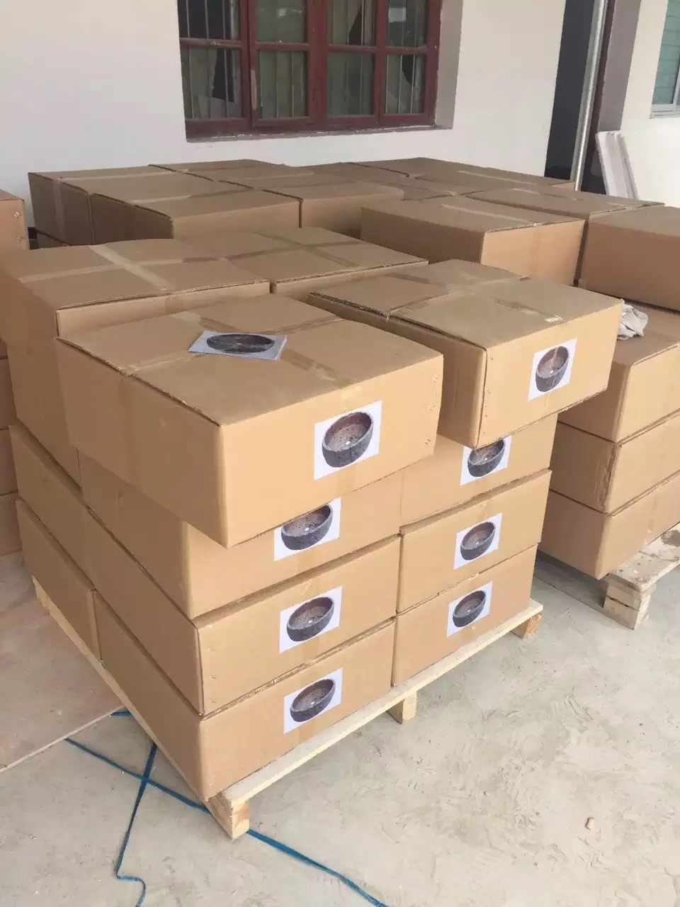 Popular Round Artificial terrazzo stone Black wash basin Art Basins Bathroom Handmade Counter Top Concrete Cement Wash Basin