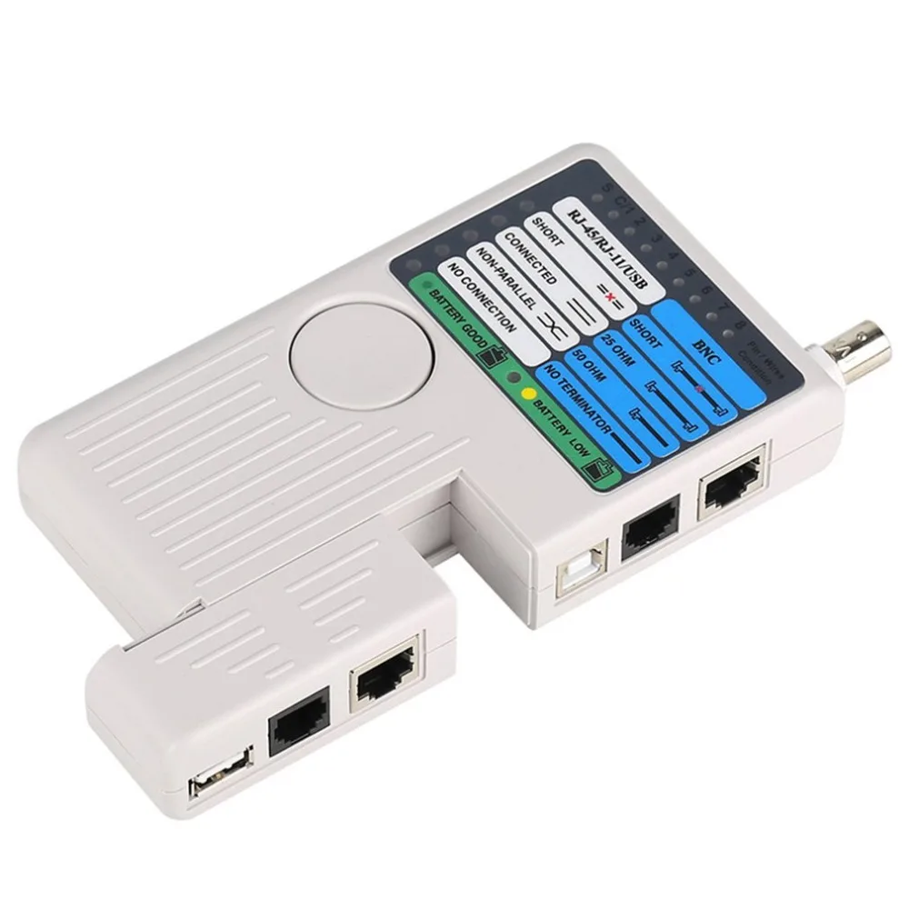 Кабельный тестер RJ11 RJ45 USB BNC LAN для кабелей UTP STP