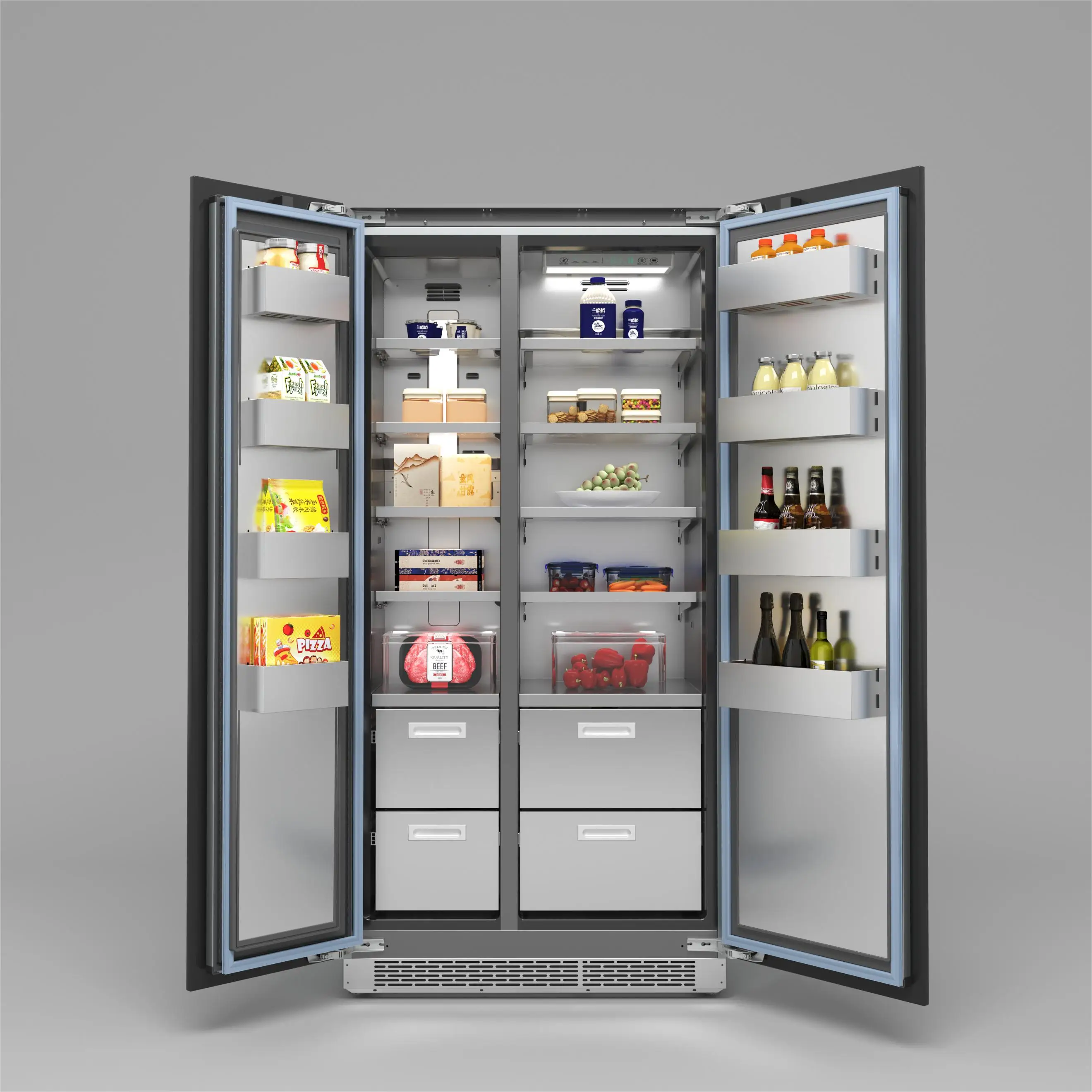 ZUNGUI BCD-455WQB Factory Direct Sale Cooling Refrigerator No Frost Built-in Refrigerator