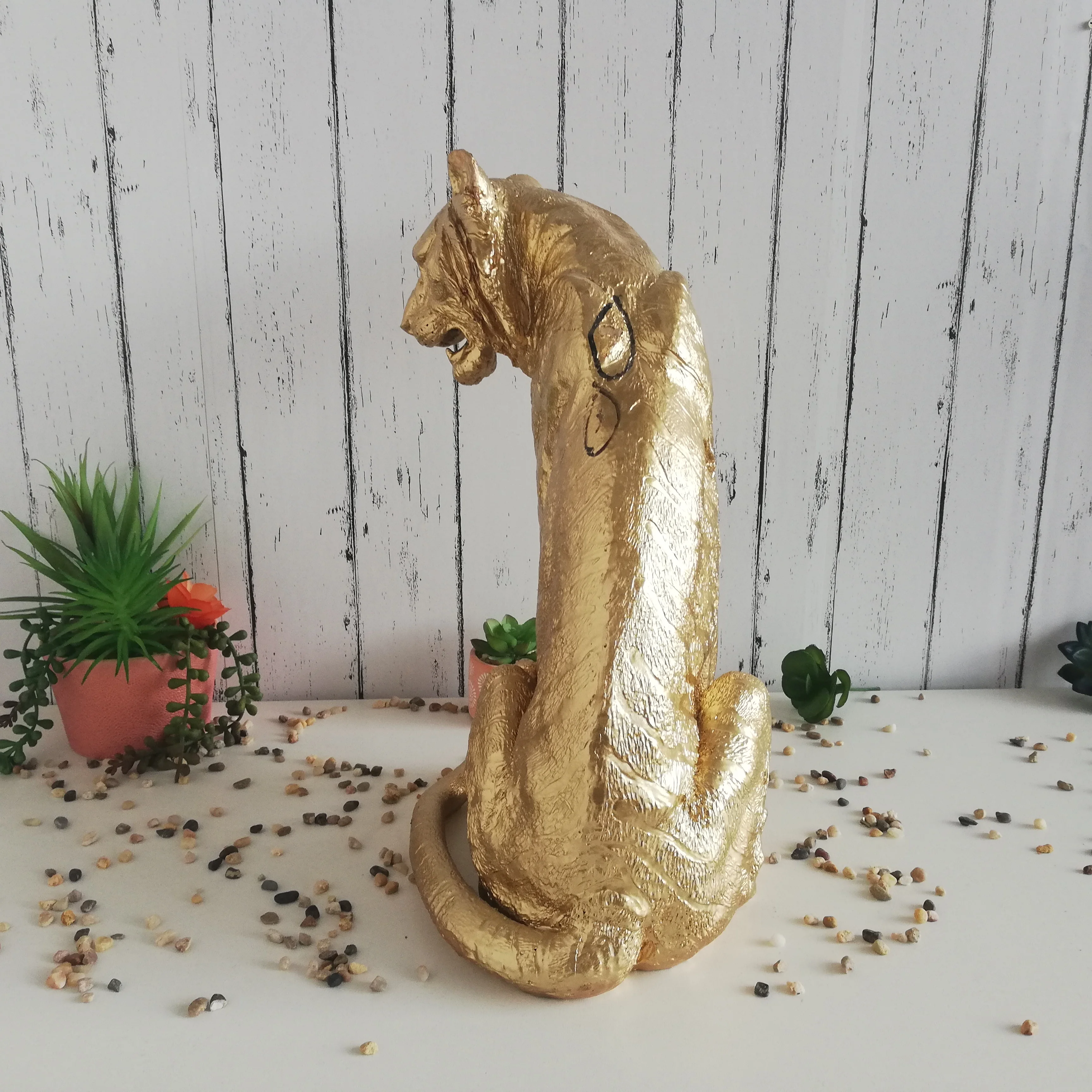 
factory resin life size tiger home decoration 