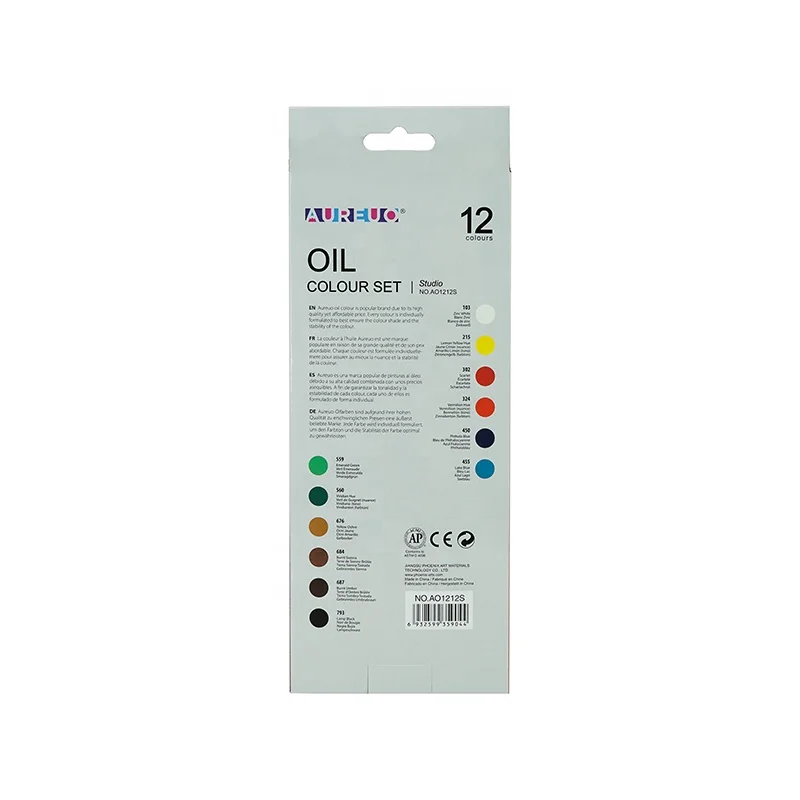AUREUO Cheap Professional Non-toxic 12*12ml Artist Colour Oil Color Paints For Kids