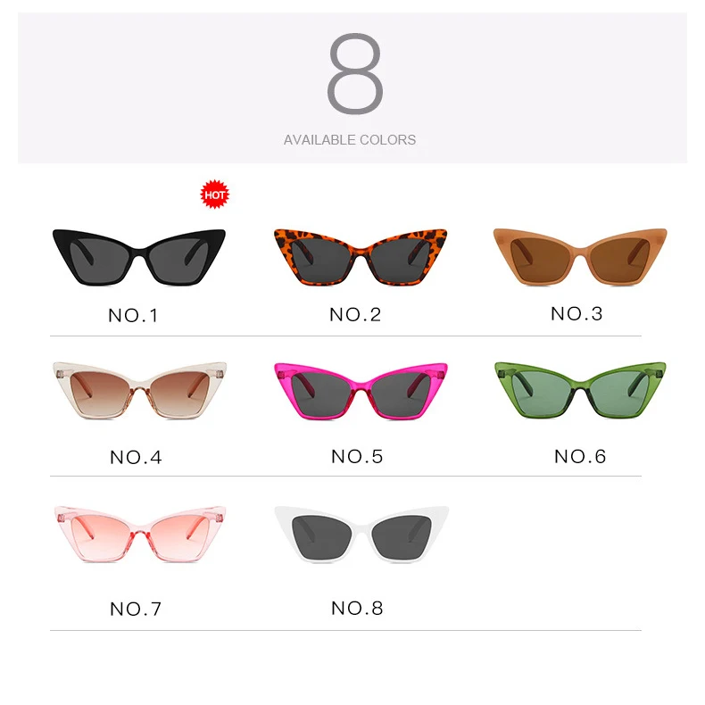 Occhiali da sole donna fashion retro plastic women customizable cateye sunglasses in bulk