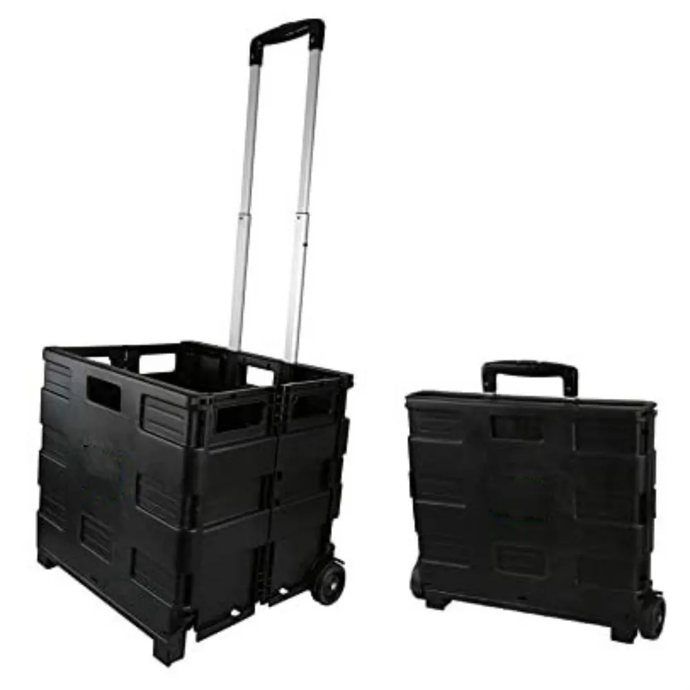 Customized Plastic Rolling Grocery Carry shopping  trolley bag Shopping basket with wheels storage foldable rolling trolley