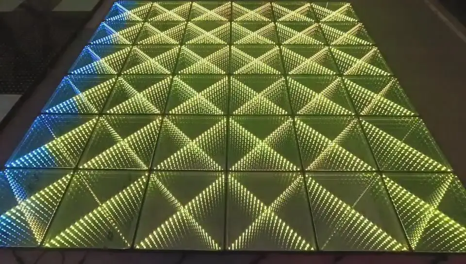 Movable Exhibition wedding dance floor led Infinity 3D Cross X 3d infinity mirror video light led dance floor luc for Event