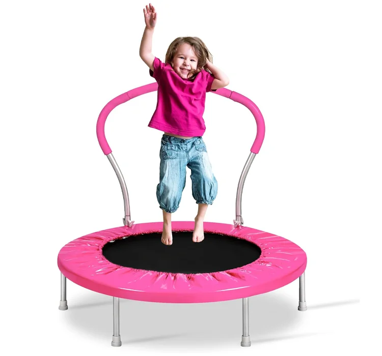 High Quality PVC Foam Plastic Bungee Jumping Bed Indoor Outdoor Mini Trampoline for Kids with Handle