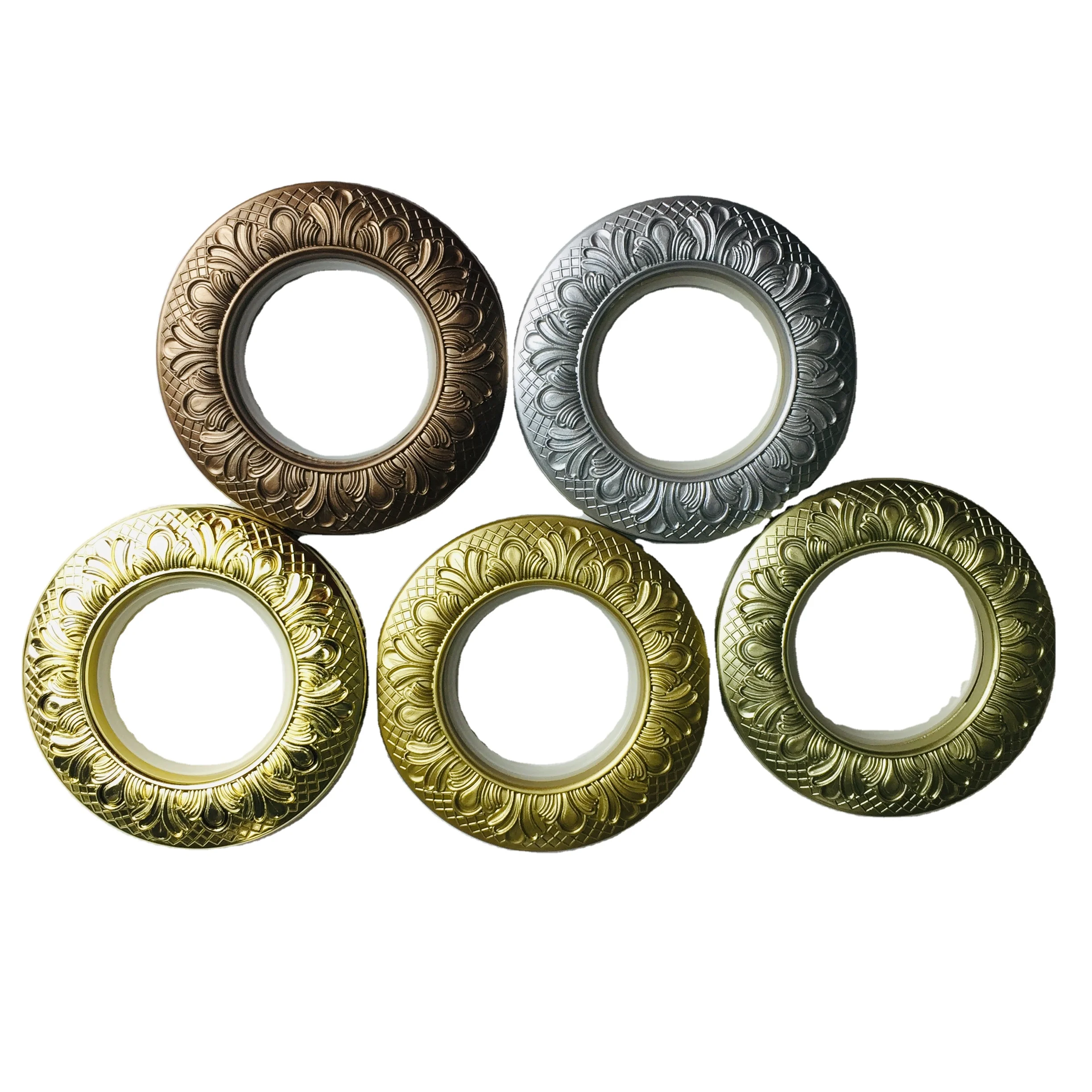 curtain pp ring accessories AB face 77 MM 3D flower print plastic eyelets curtain rings for curtain poles