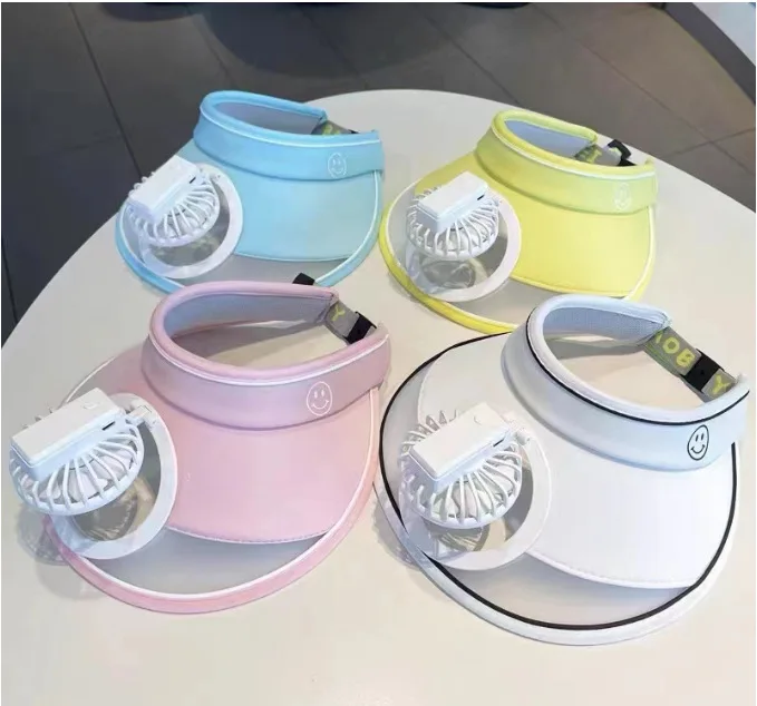UPF50+ UV Protection Fan Empty top cap USB charging summer outdoor sunscreen visor hat female three gear adjustment caps
