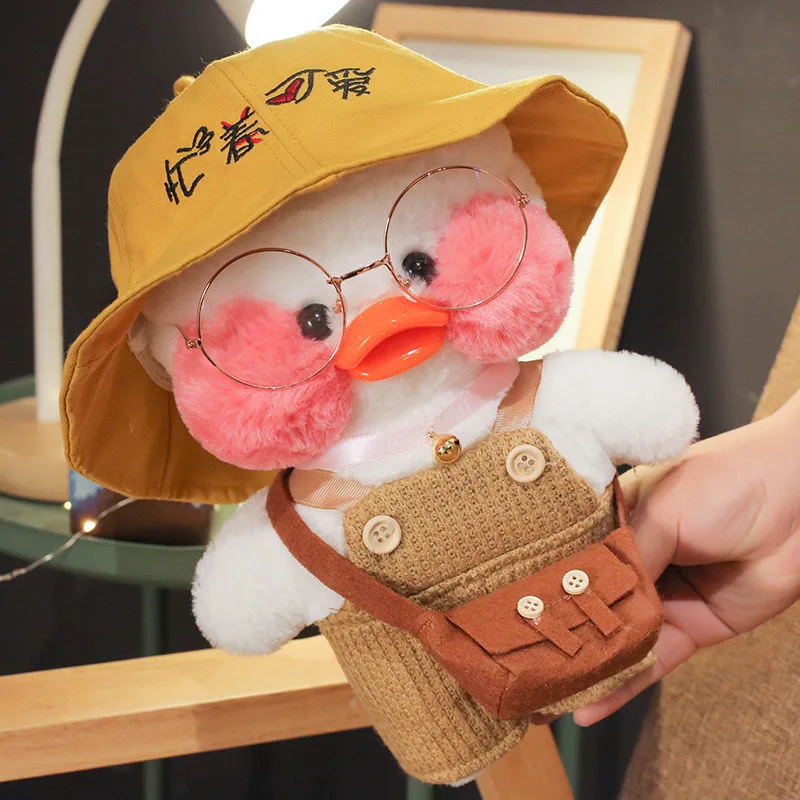 30cm White LaLafanfan Cafe Duck Plush Toy Cartoon Cute Duck Stuffed Doll Soft Animal Dolls Kids Toys Birthday Gifts For Children