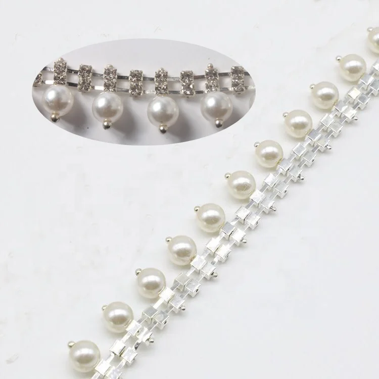 Лента со стразами жемчужная цепочка для свадебного