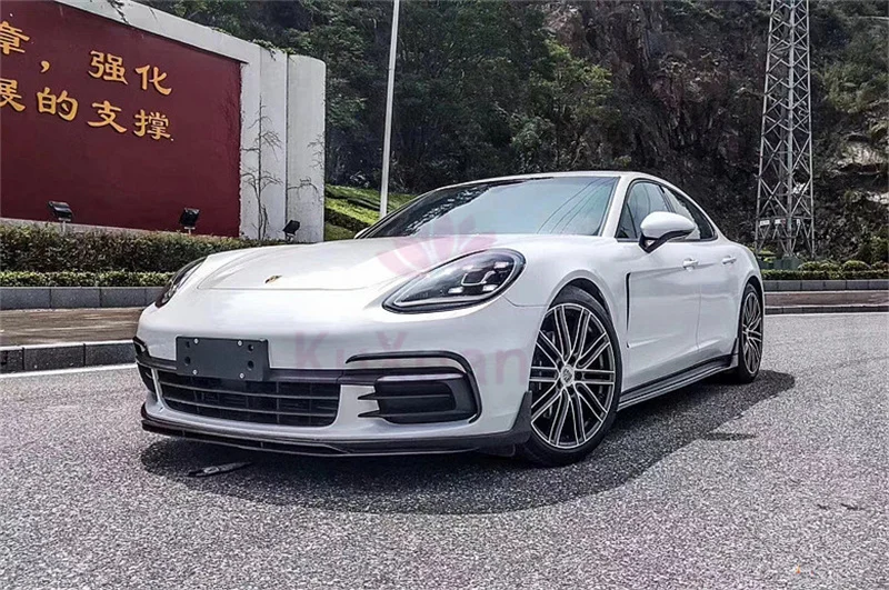 For Porsche Panamera 971 Plus Carbon Body Kit Front Edge Rear Diffuser Side Skirt Spoiler