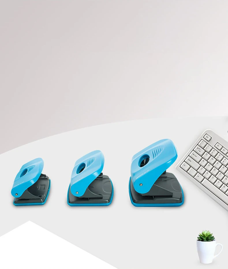PP303 Large factory direct sales portable office special plastic manual puncher blue two-hole puncher for daily office