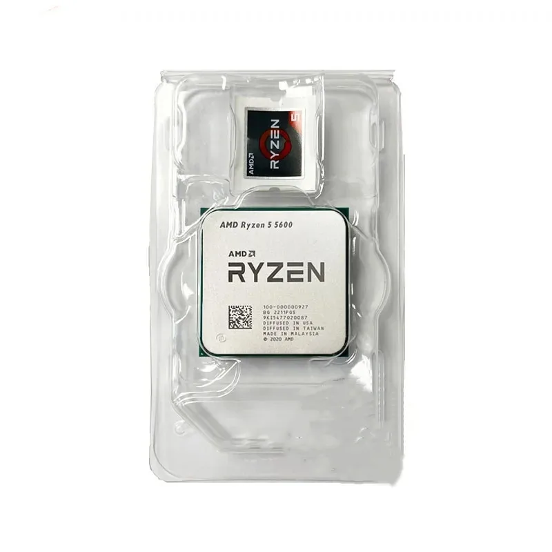 AMD Ryzen 5 5600 R5 5600 3.5 GHz 6-Core 12-Thread CPU Processor 7NM L3=32M 100-000000927 Socket AM4 New and without cooler
