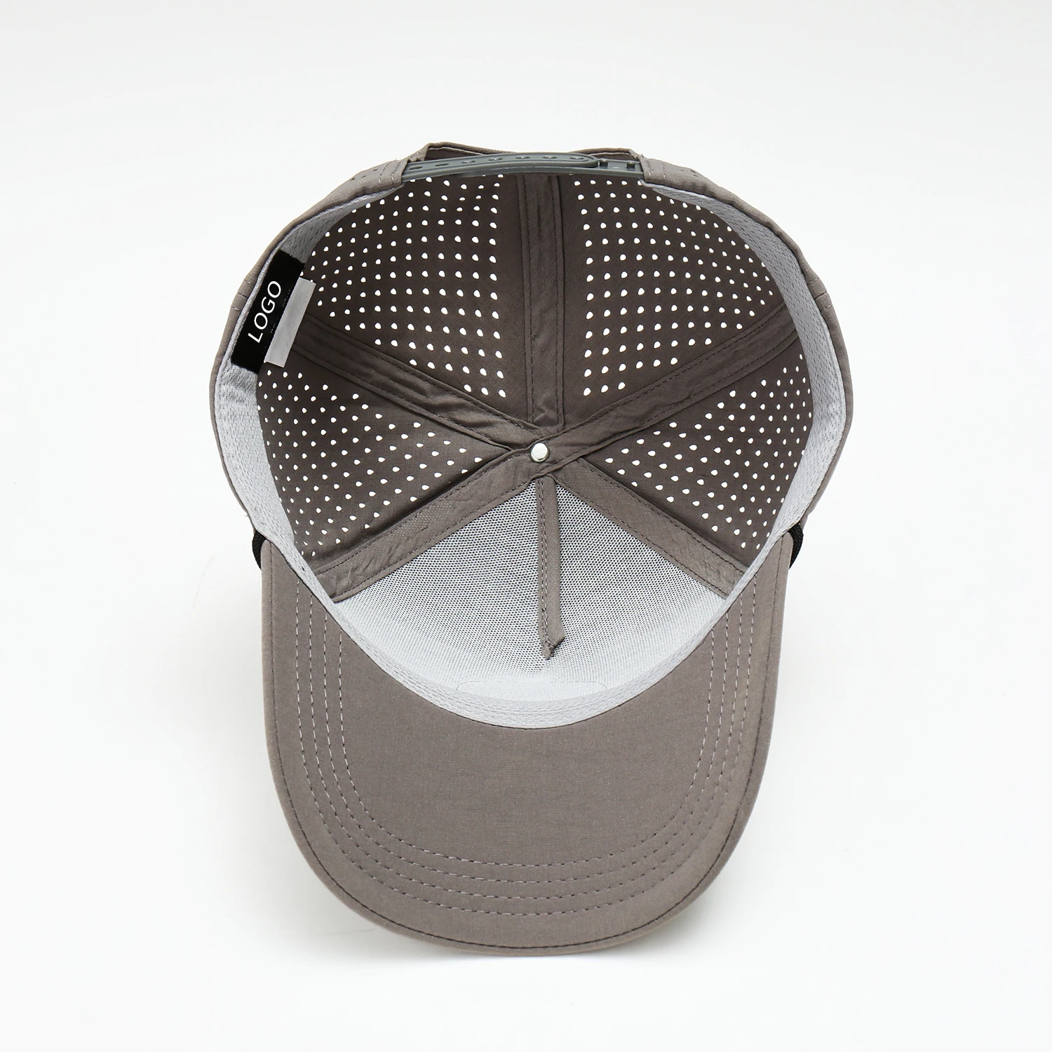 News Product Structured Perforated Hat Rubber Custom Logo Rope Golf Caps Outdoor Sporty Travel Fishing Cycling Baseball Golf Cap