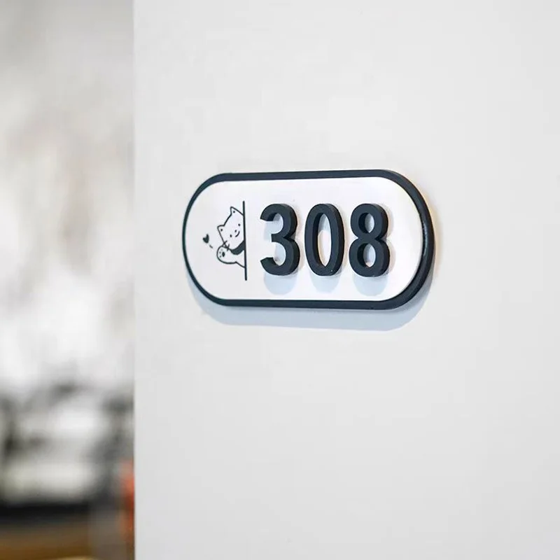 Customized No MOQ Hotel Room Number Street Name Address Plaques Plate House Number Board Door Number Plates