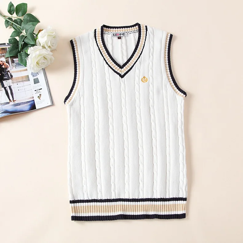 High Quality Boys and Girls Cardigan Pullover Sweater School Uniforms Vest