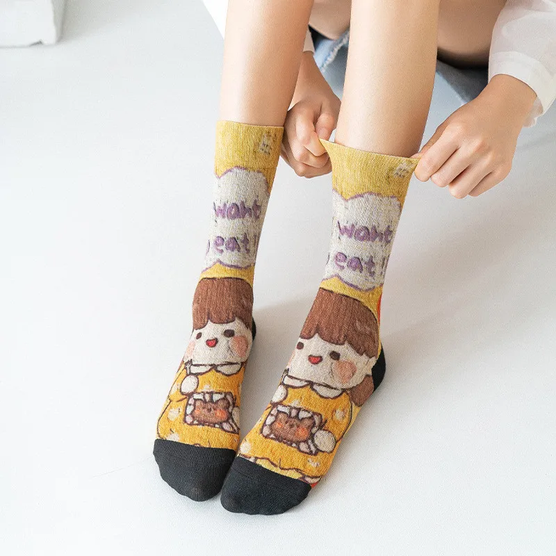 Новинка 2021 оригинальные женские носки с 3D-принтом для девочек ...