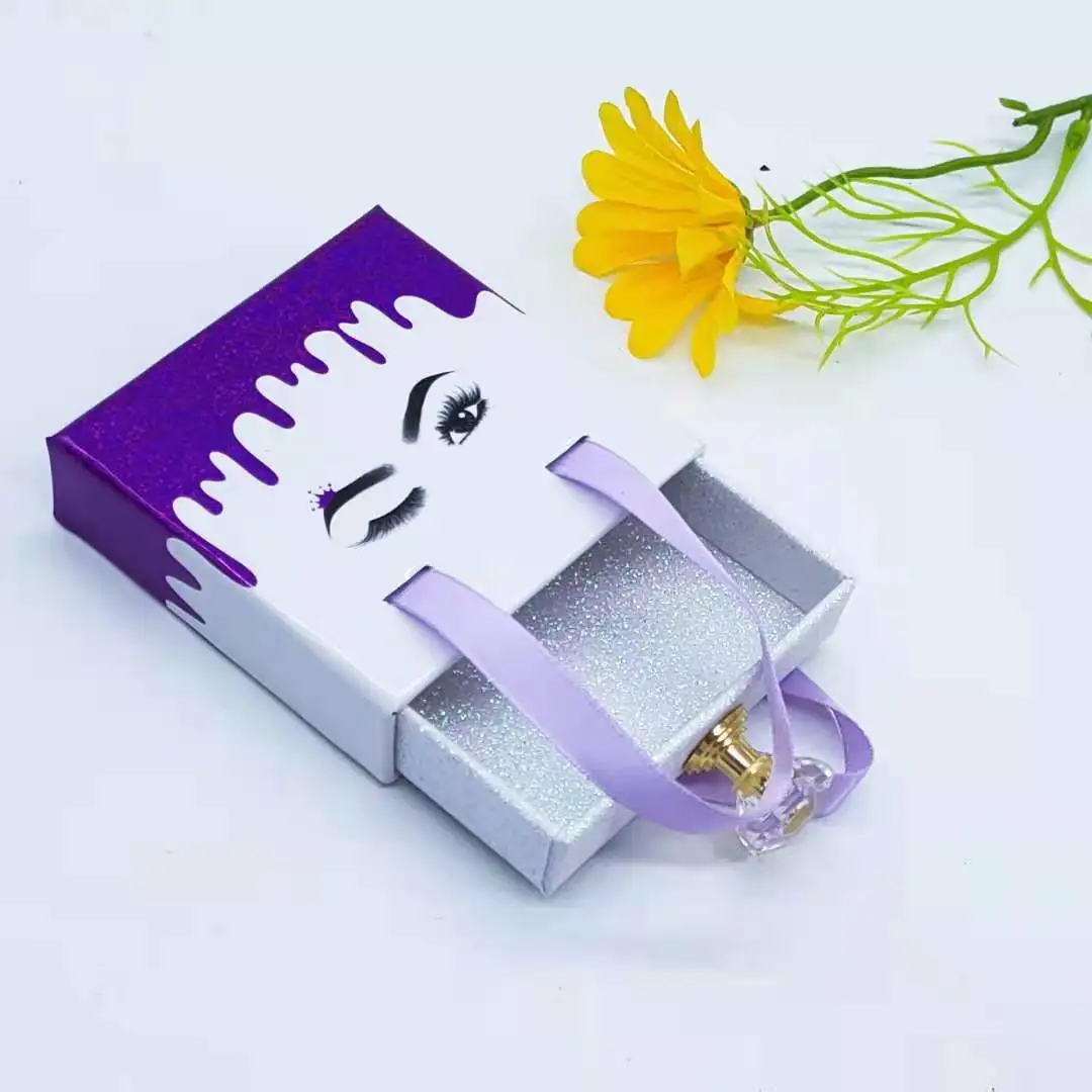 Custom logo paper square triangle empty eyelash tray plastic luxury packaging box 2019 cardboard with mirror glitter wholesale