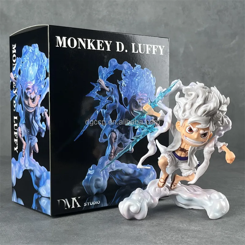 Wholesale 16cm Anime Monkey D. Luffy SD Nika with lightning Spear Gear action figure Decoration Pendant pvc Luffy action figure
