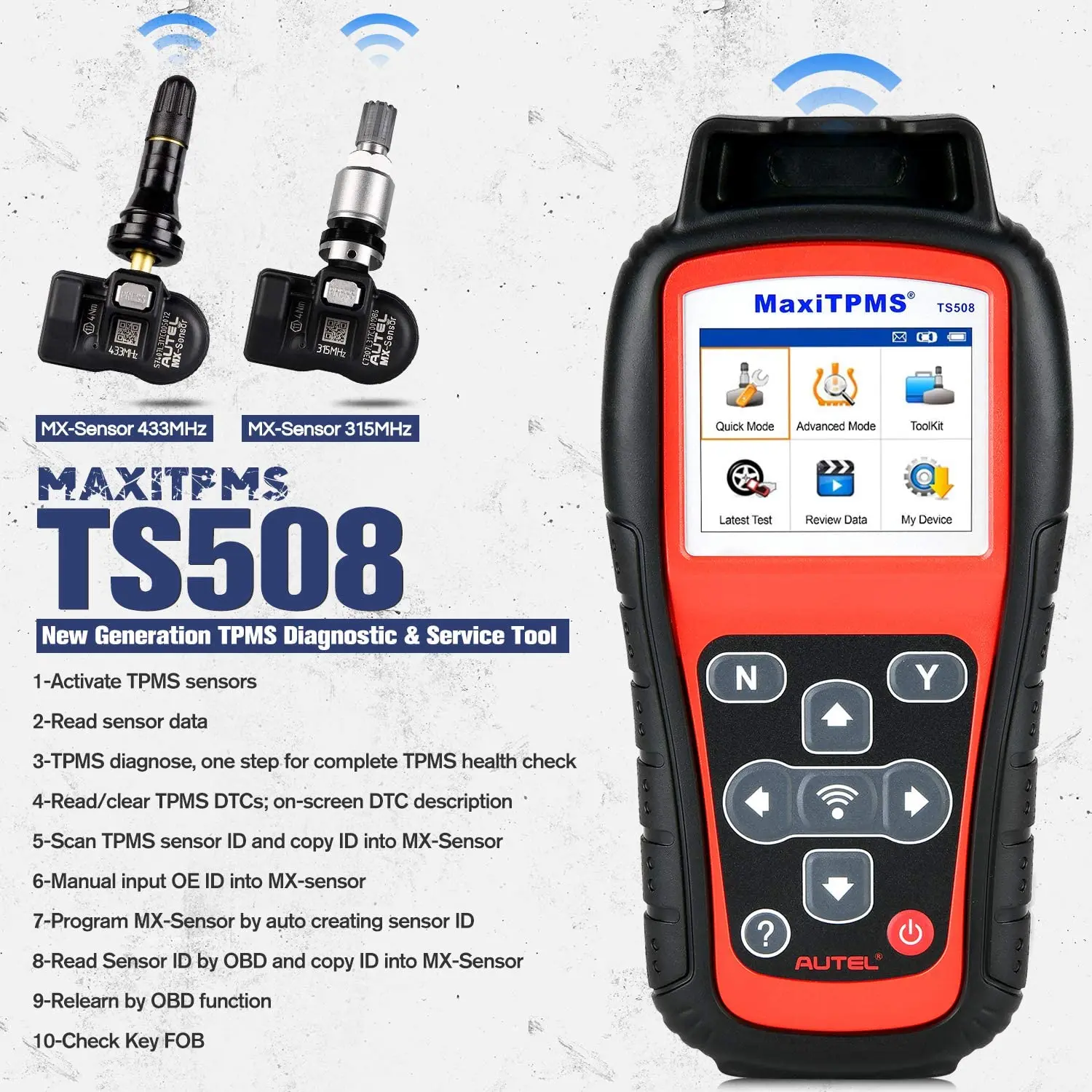 Best Price TPMS Tool MX Sensors Programing Code Reader TS508 Autel MaxiTPMS TS508