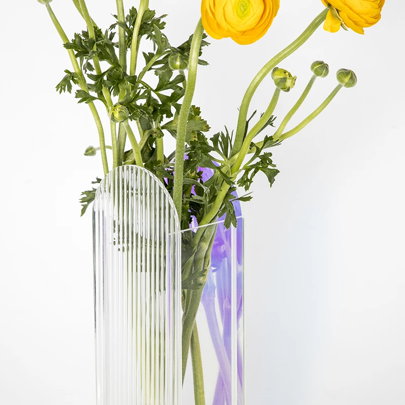 HOMESWEET Custom Round Shape Colored Home Decoration  Made Shape & Size High Quality Acrylic Vase For Flowers