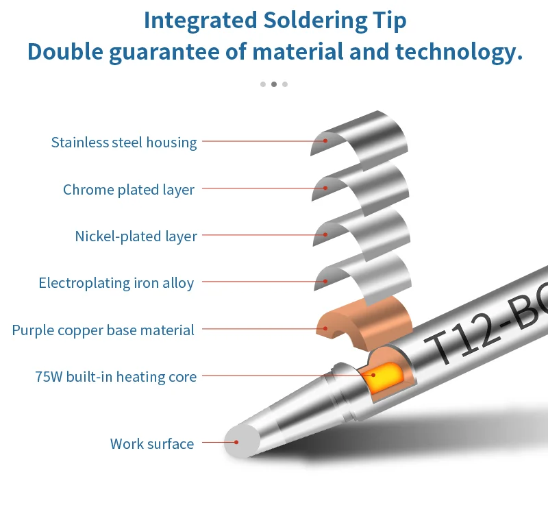 Factory Wholesale T12 Series Copper Nozzle Lead-Free Soldering Iron Tips T12-K/KU/KR Welding Tip for T12 Soldering Station