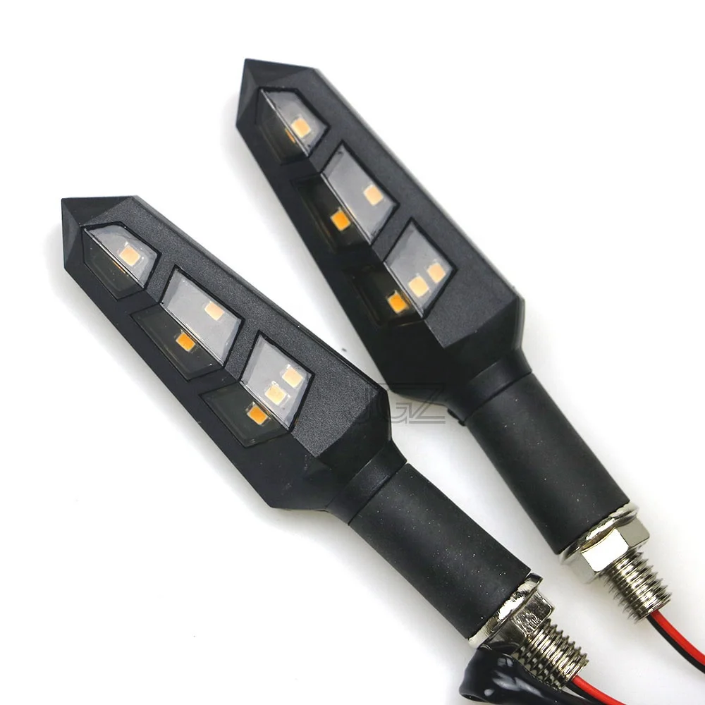 Universal 12V Motorcycle LED Turn Signal Lights Flexible Indicators Amber Blinker Lamps for Kawasaki KTM Ducati Honda Yamaha