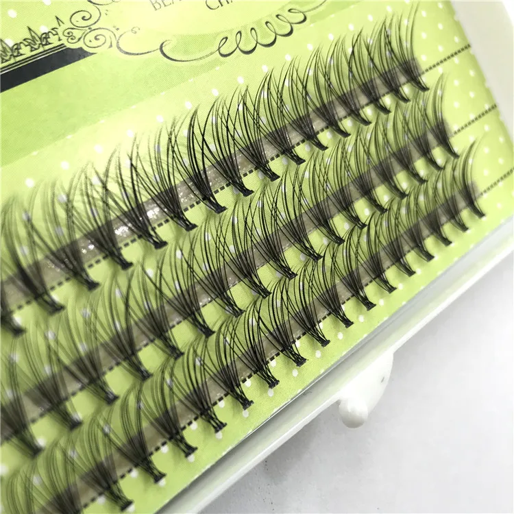 wholesale 10D 0.10c natural thick curl thickness fan silk lashes individual eyelash extensions lash packaging box with logo