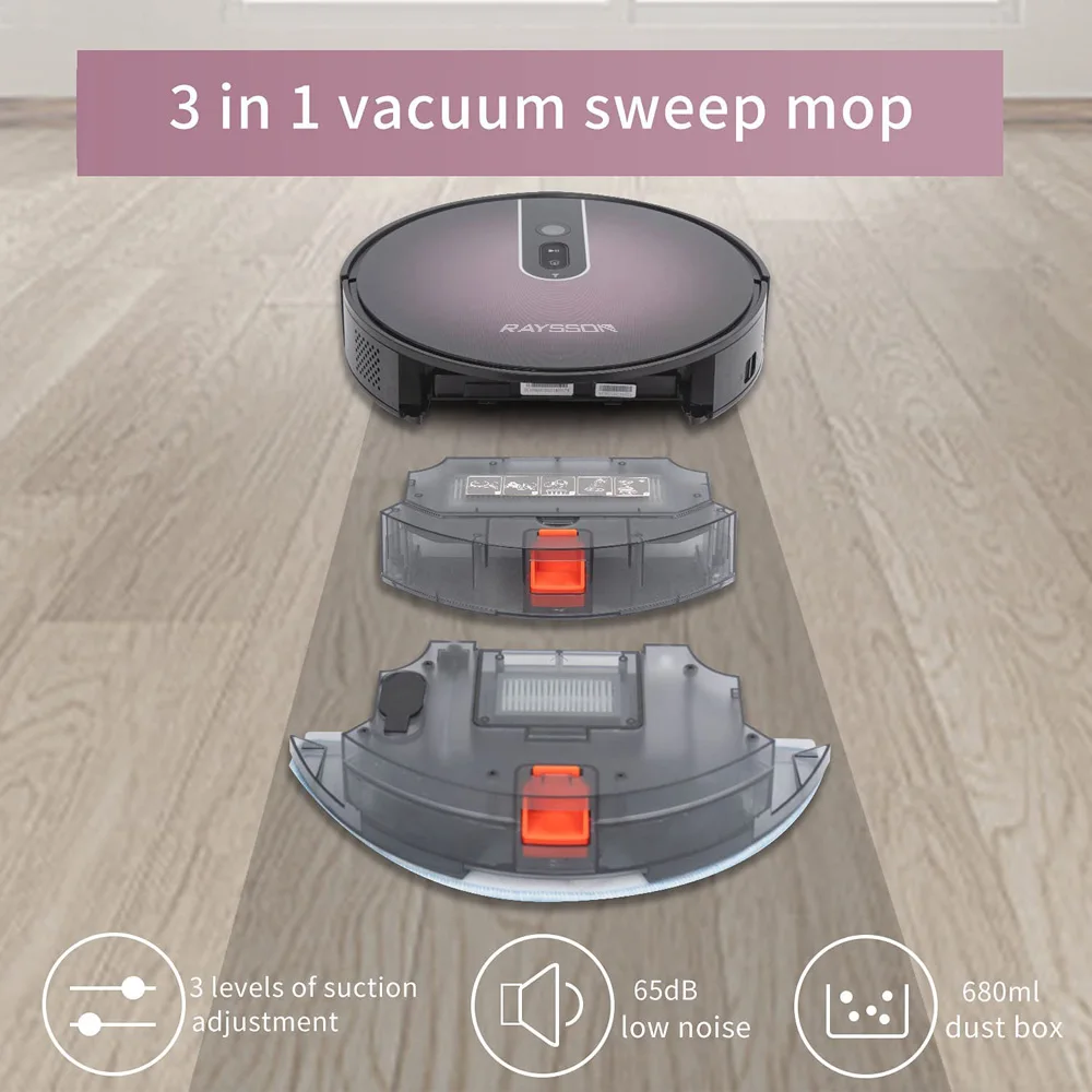 High-level VSLAM App map setting area cleaning automatic Intelligent sweep mopping Alexa google home voice robot vacuum cleaner