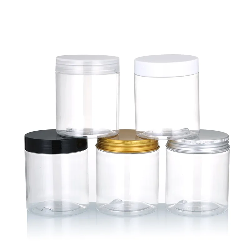 30ml 50ml 80ml 100ml 120ml 150ml 250ml 300ml Food Packaging Empty Cookies Storage PET Plastic Body Scrub Cream Cosmetic Jar