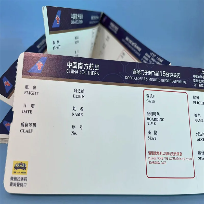 Factory Price Offset Printing High Quality Thermal Paper Boarding Pass Airline Ticket