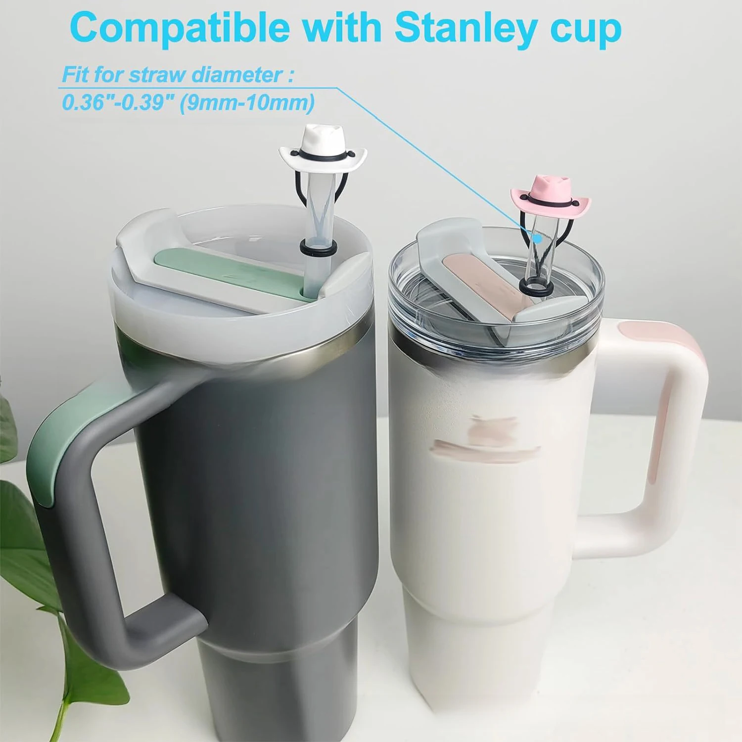 OEM Wholesalers Straw Cover Topper for 10mm 30&40 Oz Tumbler,  Silicone Straw Covers Cap Reusable Straw Tip Covers for Stanley