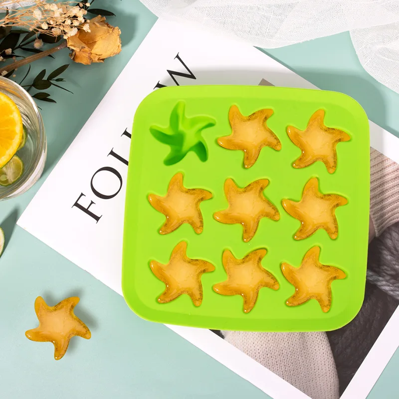 New Style Starfish Shape Silicone Ice Cube Maker Kitchen Tools Accessories Chocolate Mold Smooth And Easy To Demould