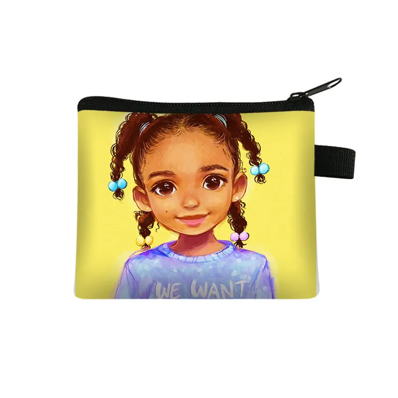 African Girl Coin Purse Portable Polyester Coin Key Storage Card Bag Handbag African Wallet Factory Price New Women Opp Bag 3pcs