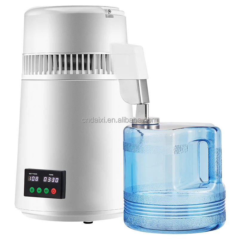 DAIXI High quality Water Distiller, 750W , 304 Stainless Steel Countertop Distiller Plastic Carafe