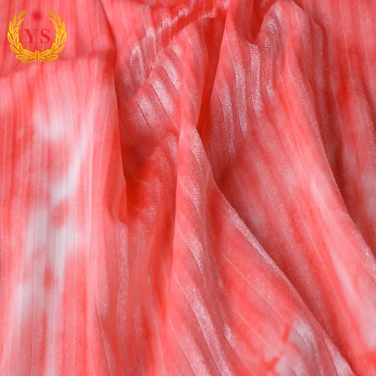
Good quality knitted india style tie-dye 100% polyester velvet fabric for garments 