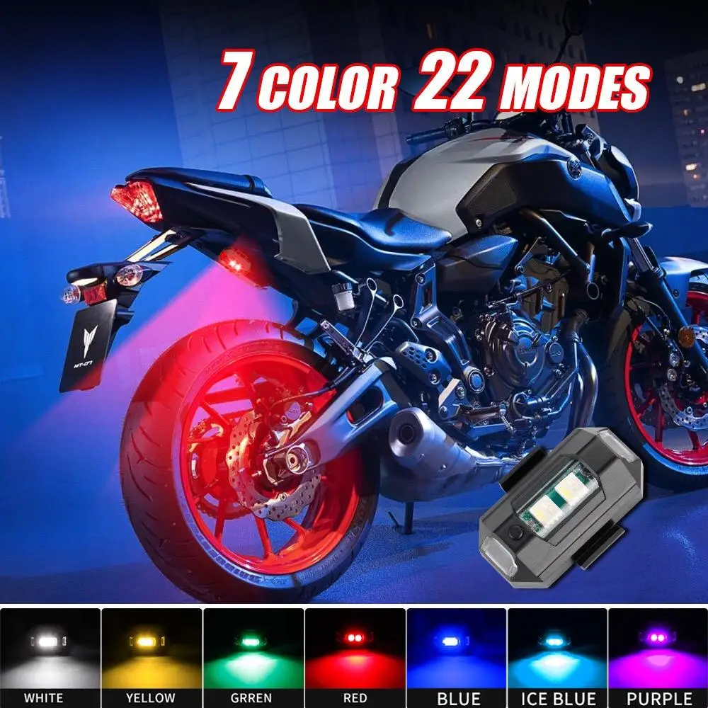 Motorcycle Lights Strobe Light LED Anti-Collision Bike Aircraft Night Flying Mini USB Flashing Warning Signal Light
