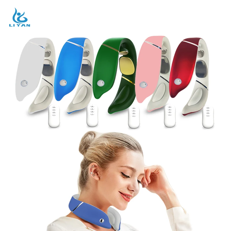 
Neck Relief Electric Pulse Massager Cervical Vertebra Impulse Smart 4D Magnetic Pulse Heated Electric Shoulder Neck Massager OEM 