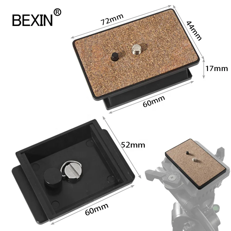 BEXIN Wholesale Camera Mount Accessories Plate Tripod Ball Head Quick Release Base Plates for Yunteng 691/60AV/288/930/558/6008