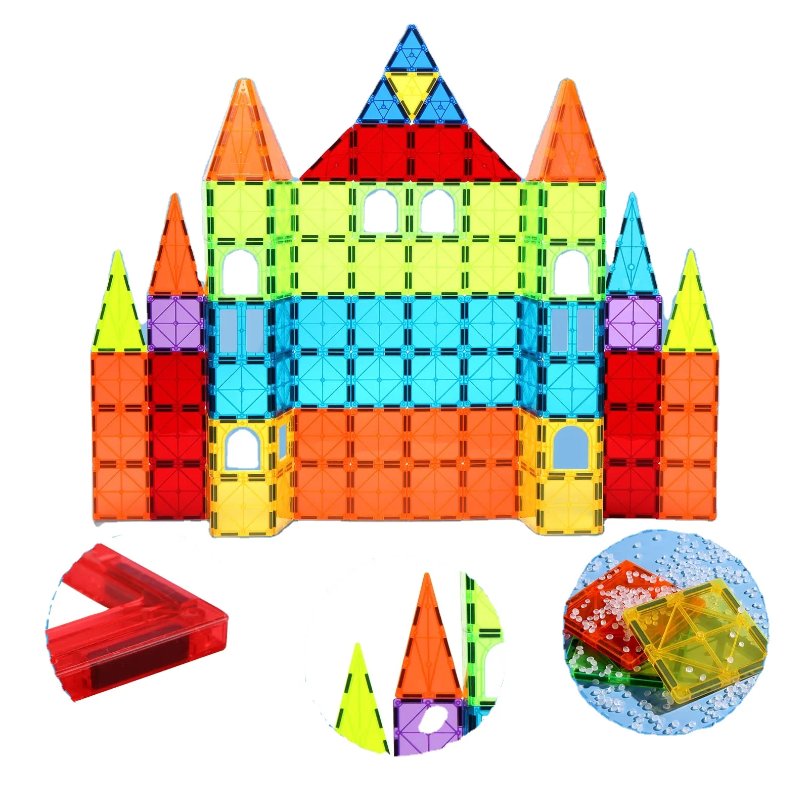 YUQI 80pcs STEM Magnet Toys Educational Magnetic Building Blocks Magnetic Tiles For Kids