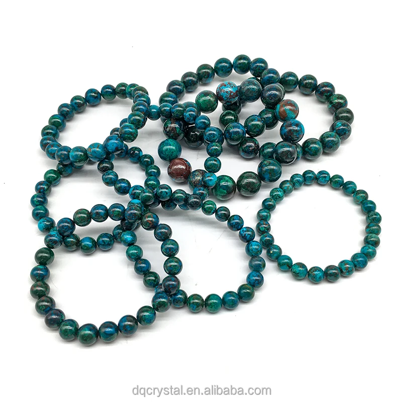 Wholesale Natural Gemstone Healing Phoenix Stone 8mm Bracelet Crystal Chrysocolla Gifts for Gift