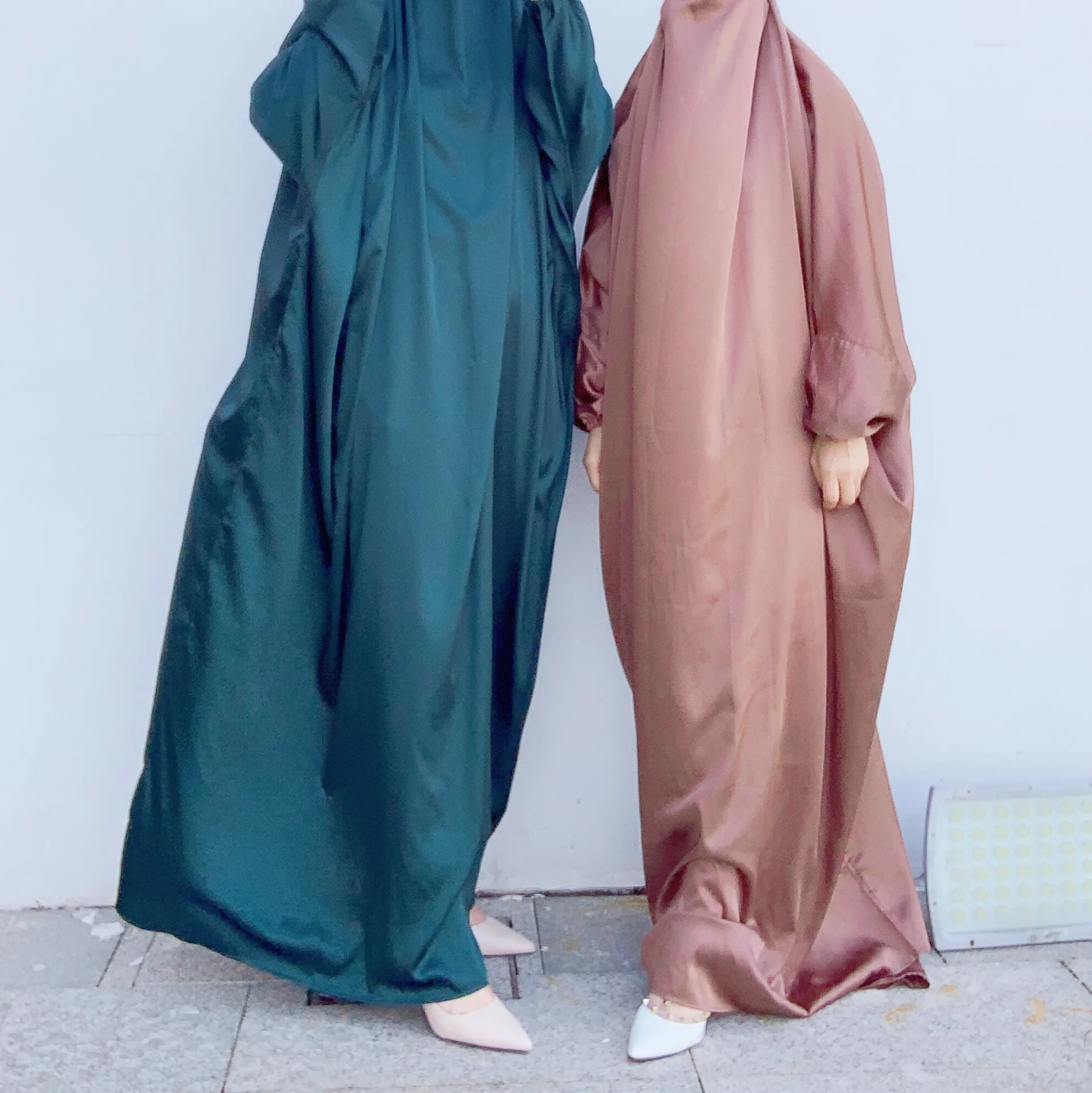 Ramadan Eid Muslim Prayer Dress Niqab Islamic Clothing Jilbab Khimar One Piece Set