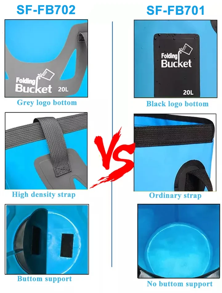 12L 20L 500D Plastic Water Container Storage Bag Portable Collapsible Camping Hiking Boating Fishing Folding Ice Bucket