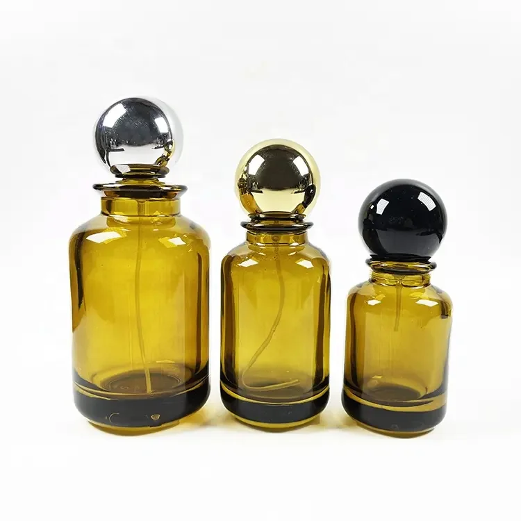 custom clear spray perfume bottle round glass perfume bottle luxury 30ml  50ml 100ml perfume bottle  with box