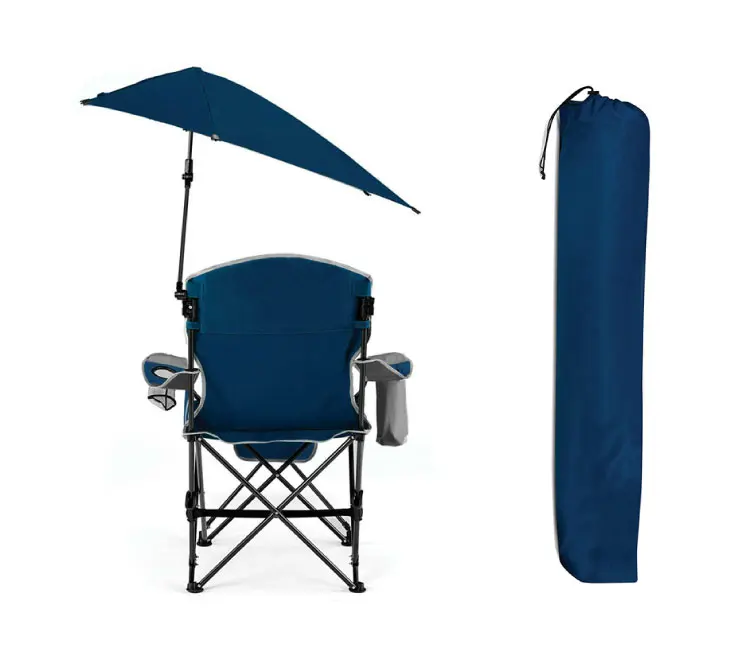 Adjustable Folding Zero Gravity, Footrest Storage Pocket Beach Recliners Outdoor Cushions Camping Chairs With Sunshade Canopy/